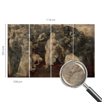 Papier peint panoramique tendance représentant une scène intitulée «Duchovné stretnutie»