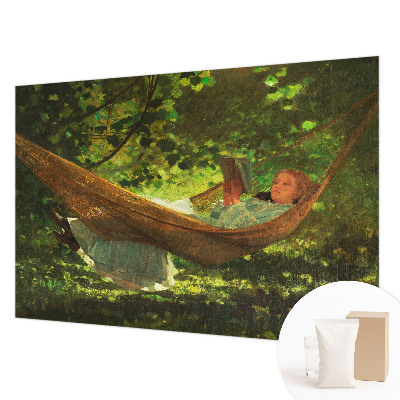Décoration murale panoramique intissé relax sur un hamac