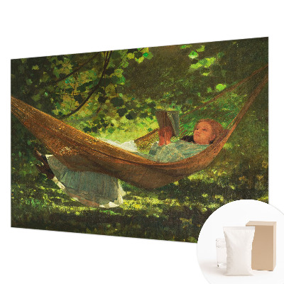 Décoration murale panoramique intissé relax sur un hamac