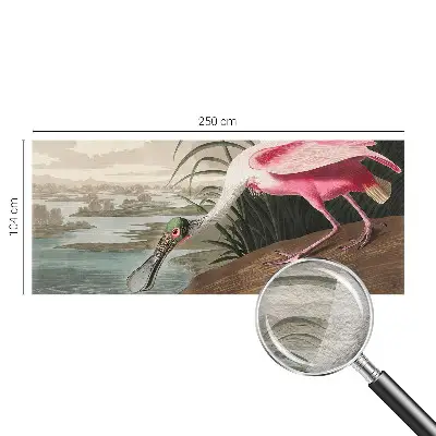 Papier peint salon moderne avec un motif d'oiseau exotique