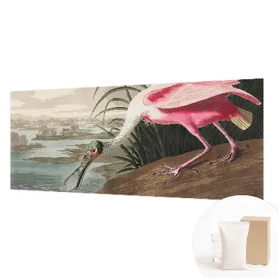 Papier peint salon moderne avec un motif d'oiseau exotique