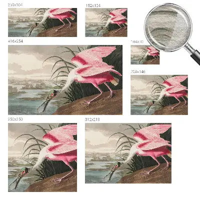 Papier peint salon moderne avec un motif d'oiseau exotique