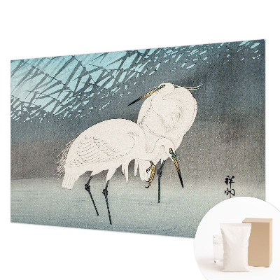 Papier peint panoramique intissé avec motif d'oiseaux délicats