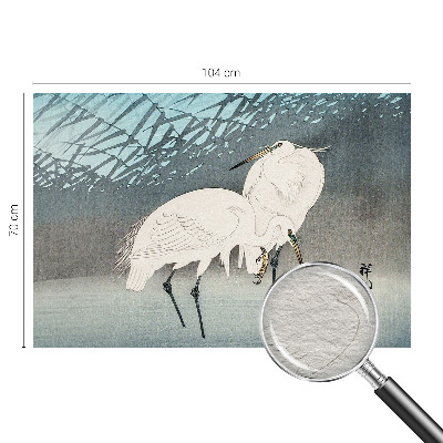 Papier peint panoramique intissé avec motif d'oiseaux délicats