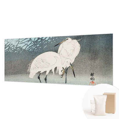 Papier peint panoramique intissé avec motif d'oiseaux délicats