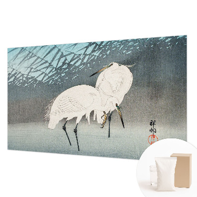 Papier peint panoramique intissé avec motif d'oiseaux délicats