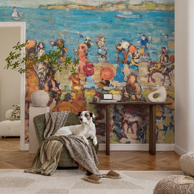 Tapisserie panoramique avec une scène de plage