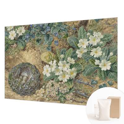 Papier peint panoramique chambre avec une composition printanière