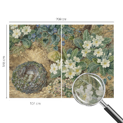 Papier peint panoramique chambre avec une composition printanière