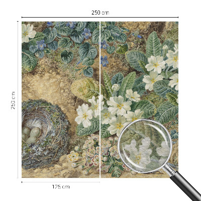 Papier peint panoramique chambre avec une composition printanière