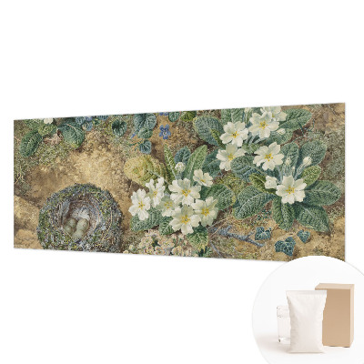 Papier peint panoramique chambre avec une composition printanière
