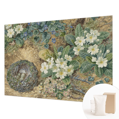Papier peint panoramique chambre avec une composition printanière