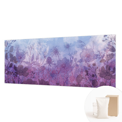 Papier peint panoramique chambre adulte avec des fleurs pastel