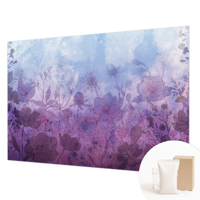 Papier peint panoramique chambre adulte avec des fleurs pastel