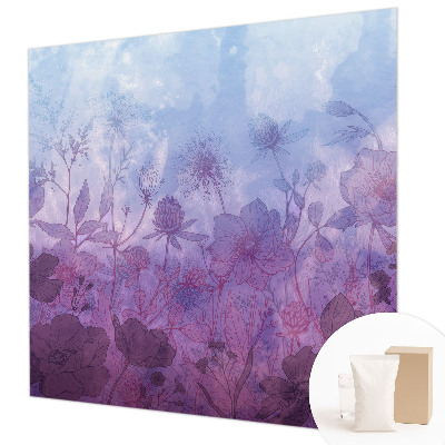 Papier peint panoramique chambre adulte avec des fleurs pastel