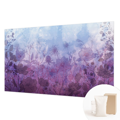 Papier peint panoramique chambre adulte avec des fleurs pastel