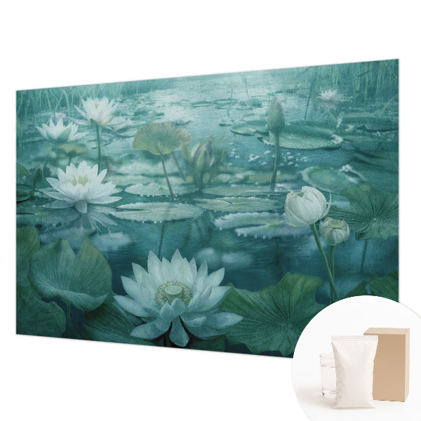 Papier peint panoramique enfant à motif de fleurs aquatiques
