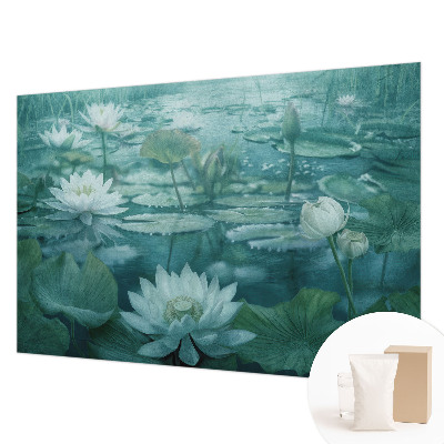 Papier peint panoramique enfant à motif de fleurs aquatiques