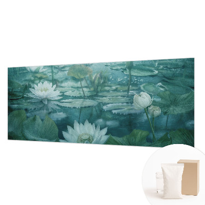 Papier peint panoramique enfant à motif de fleurs aquatiques