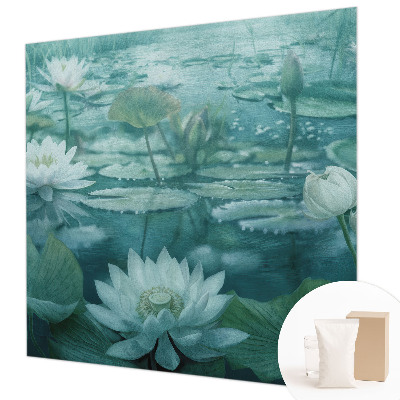 Papier peint panoramique enfant à motif de fleurs aquatiques