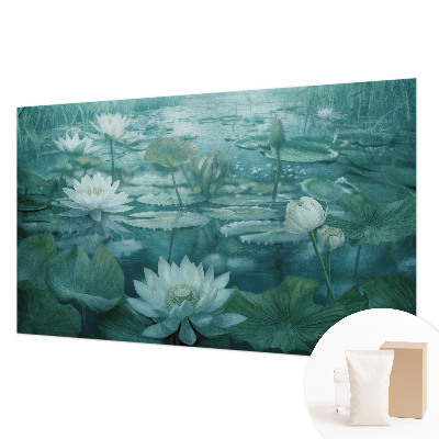 Papier peint panoramique enfant à motif de fleurs aquatiques