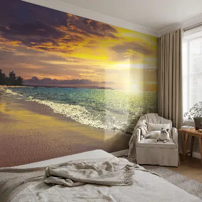 Papier peint photo sur tissu non tissé Plage au coucher du soleil