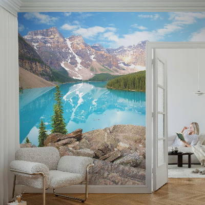 Papier peint tête de lit chambre adulte Modré jazero