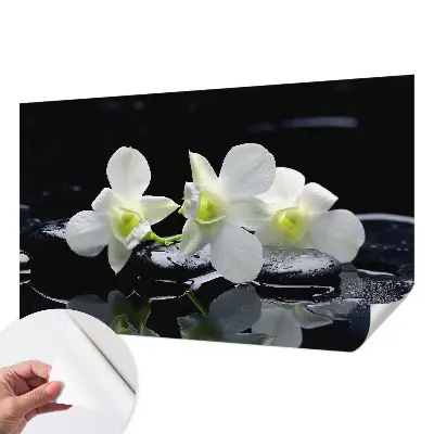 Papier peint photo sur tissu non tissé Fleurs et pierres