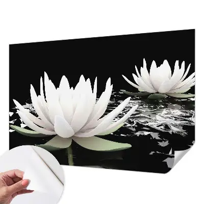 Papier peint photographique intissé fleurs aquatiques
