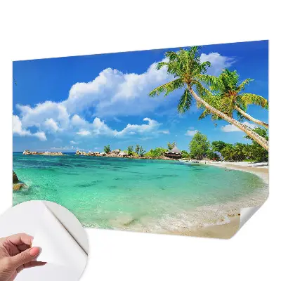 Papier peint photo imprimé sur tissu non tissé paradis tropical