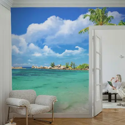 Papier peint photo imprimé sur tissu non tissé paradis tropical