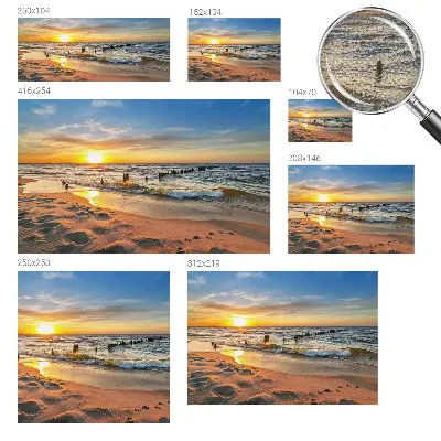 Papier peint intissé imprimé coucher de soleil sur la plage