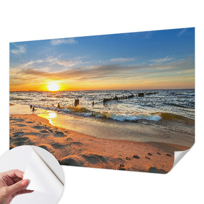 Papier peint panoramique pas cher Západ slnka na pláži