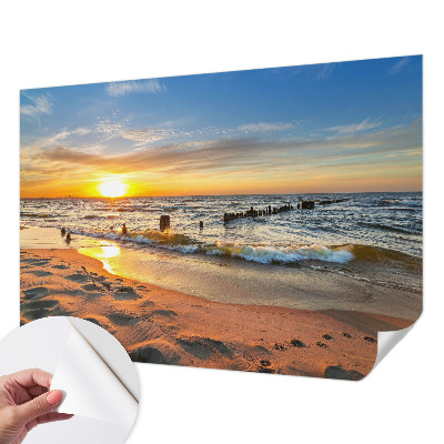 Papier peint panoramique pas cher Západ slnka na pláži