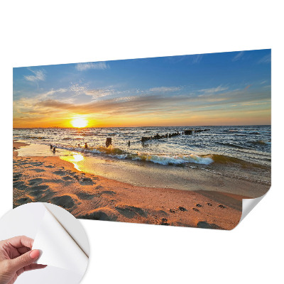 Papier peint panoramique pas cher Západ slnka na pláži