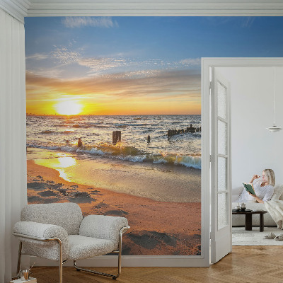 Papier peint panoramique pas cher Západ slnka na pláži
