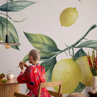 Papier peint intissé imprimé Motif citron