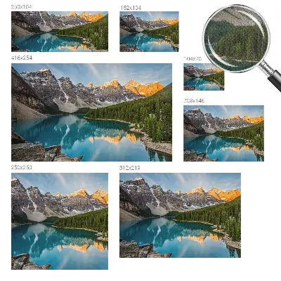 Papier peint photographique sur tissu non tissé Reflet de la montagne
