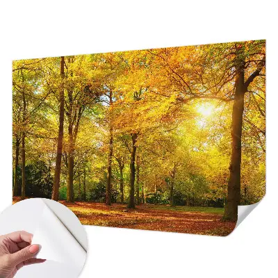 Papier peint photo sur tissu non tissé feuilles dorées