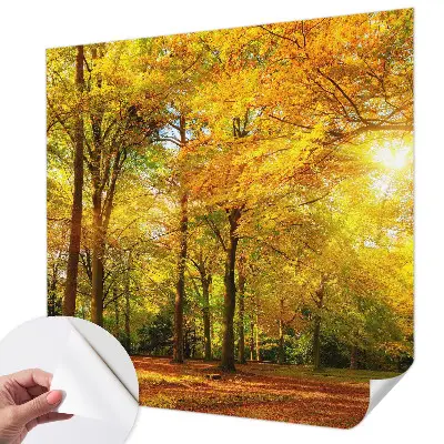 Papier peint photo sur tissu non tissé feuilles dorées