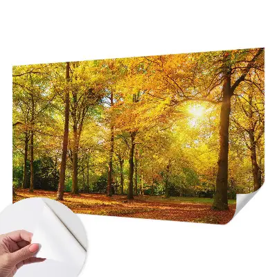 Papier peint photo sur tissu non tissé feuilles dorées