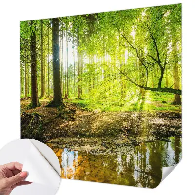 Papier peint photo imprimé sur tissu non tissé paysage vert