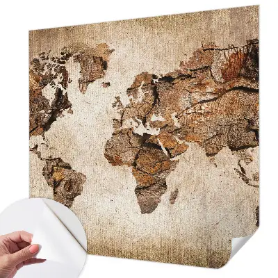 Papier peint intissé imprimé carte en bois