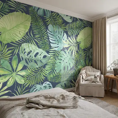 Papier peint photographique intissé feuilles tropicales