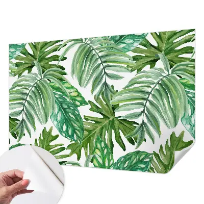 Papier peint intissé feuilles exotiques