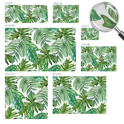 Papier peint intissé feuilles exotiques