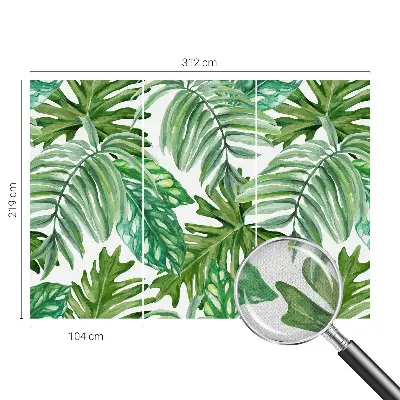 Papier peint intissé feuilles exotiques