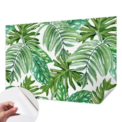Papier peint intissé feuilles exotiques