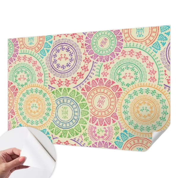 Papier peint photographique intissé mandalas colorés