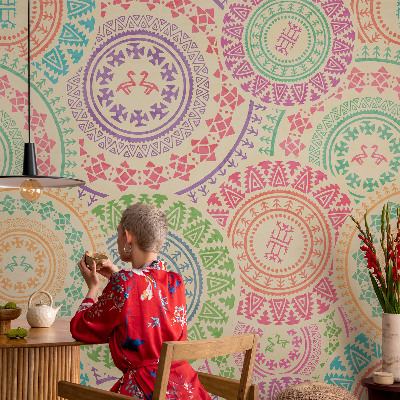 Papier peint chambre adulte cocooning Farebné mandaly